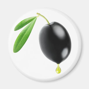 Black olive with drop of oil magnet