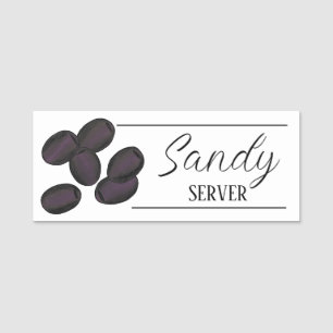 Black Olives Kalamata Greek Mediterranean Food Name Tag