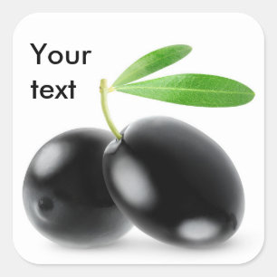 Black olives square sticker