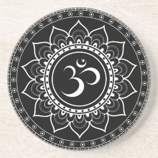 Black Om Mandala Coaster