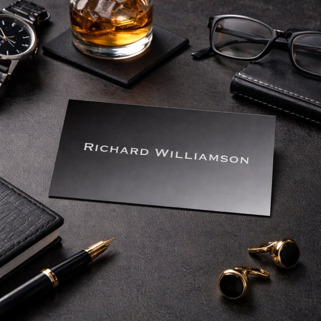 Black Ombre Modern Professional Business Card (Creator Uploaded)