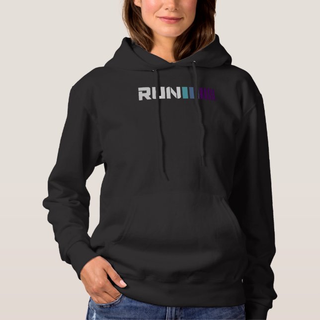 Black Ombré Run Active Sports Hoodie (Front)