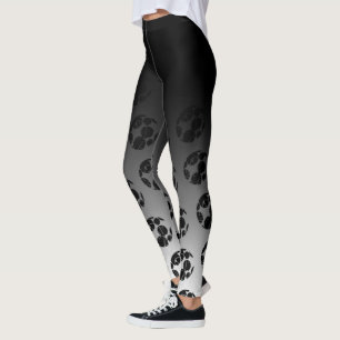 Black Ombre w/ Unique Black & White Circle Pattern Leggings