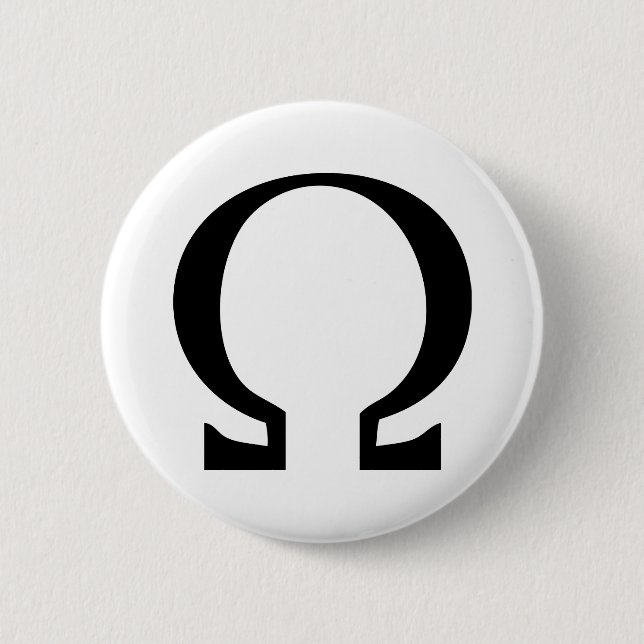 black omega icon 6 cm round badge (Front)