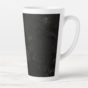 Black on Black Design Latte Mug