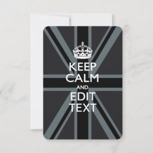 Black on Black  Keep Calm and Your Text Union Jack