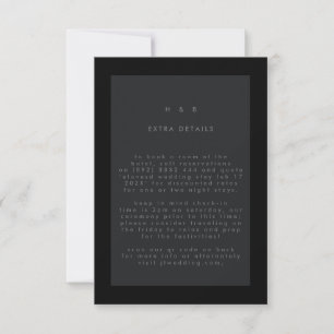 Black on Black Modern Minimalistic QR CODE Wedding RSVP Card