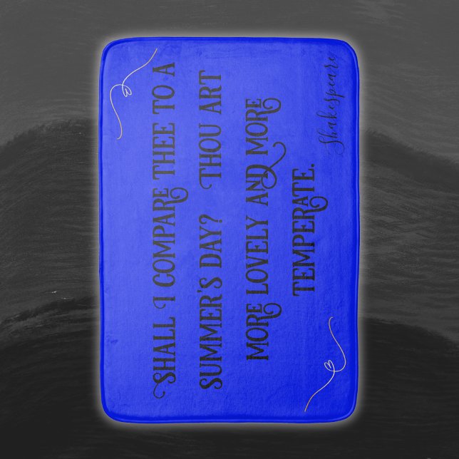 Black on Blue Shakespeare Shall I Compare.. |  Bath Mat (Creator Uploaded)