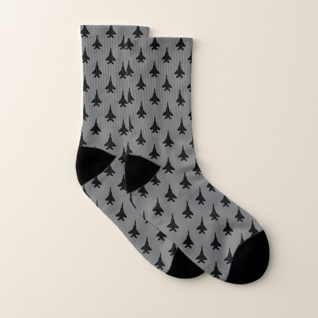 Black on Grey F-15 Socks (Pair)