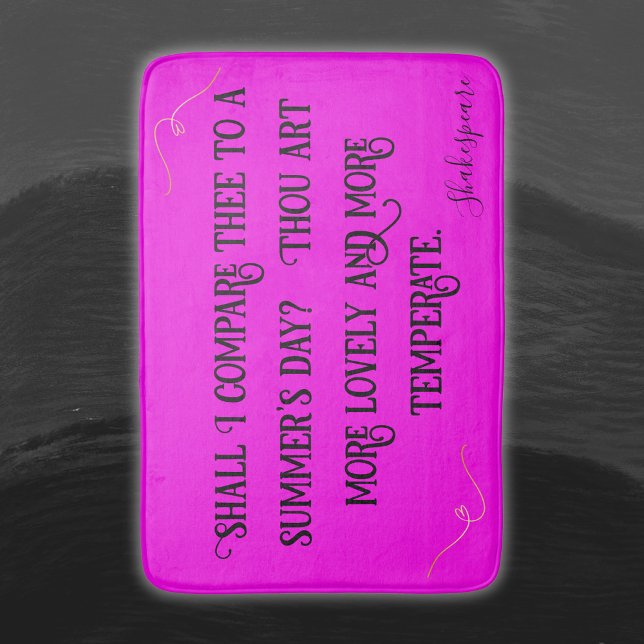 Black on Hot Pink Shakespeare Shall I Compare.. |  Bath Mat (Creator Uploaded)