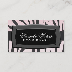 Black On Light Pink Zebra Stripes Business Card