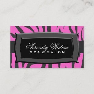 Black On Pink Zebra Stripes Business Card