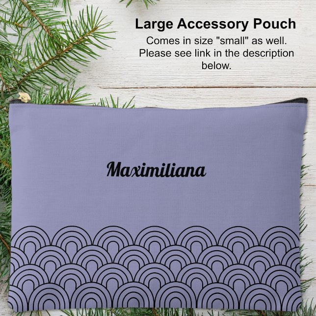 Black on Purple- Arches Glam Large Accessory Pouch (Large Accessory Pouch - Black on Purple- Arches Glam by Leapfroglisics Shop)