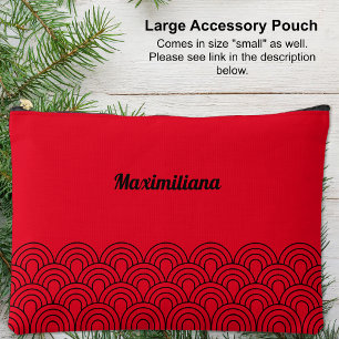 Black on Red - Arches Glam Large Accessory Pouch