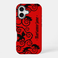 Black on Red Witch Gothic Victorian Raven Goth