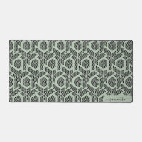 Black on sage green dots geometric pattern