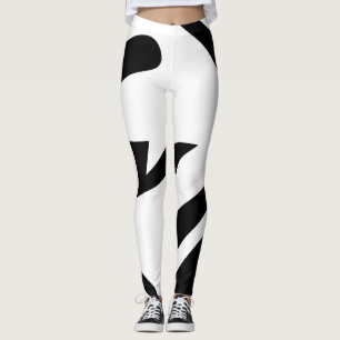 Black on White Elegant Leggings