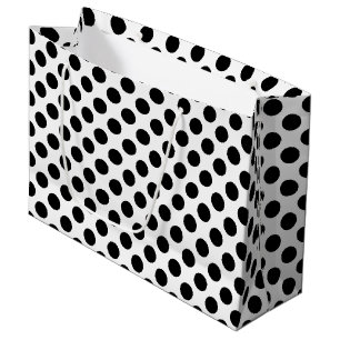 Black on White Large Size Polka Dots Gift Bag