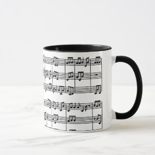 Black on White Musical Score Pattern Coffee Mug