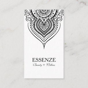 Black On White Paisley Lace Business Card