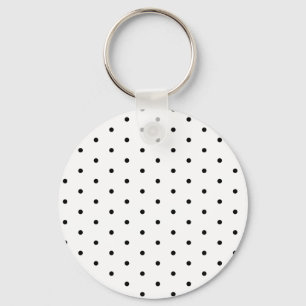 Black on White Polka Dots Key Ring