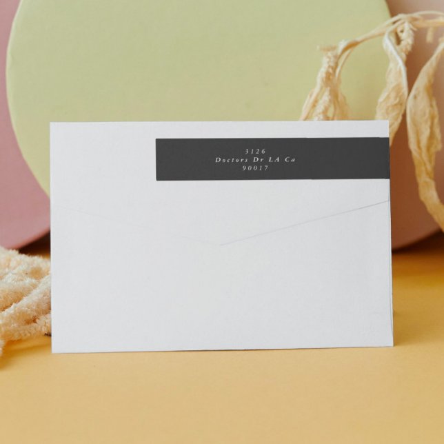 Black on White Simple Plain Modern Elegant Wrap Around Label (Creator Uploaded)