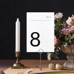 Black on White Simple Plain Modern Premium Elegant Table Number<br><div class="desc">Black on White Simple Plain Modern Premium Elegant Wedding Table Number</div>
