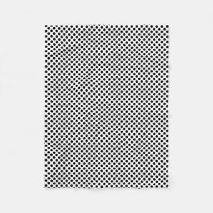 Black on White Small Size Polka Dots Fleece Blanket