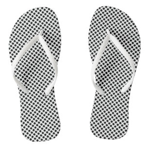 Black on White Small Size Polka Dots Jandals
