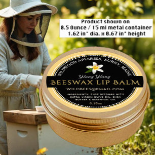 BLACK ON YELLOW Beeswax Lip Balm Label