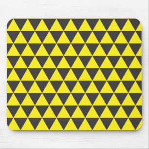 black on yellow triangles mouse pad