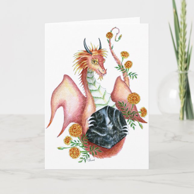 Black Onyx Dragon - Greeting Card (Front)