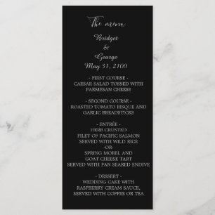 black onyx modern vintage deco wedding  program programme