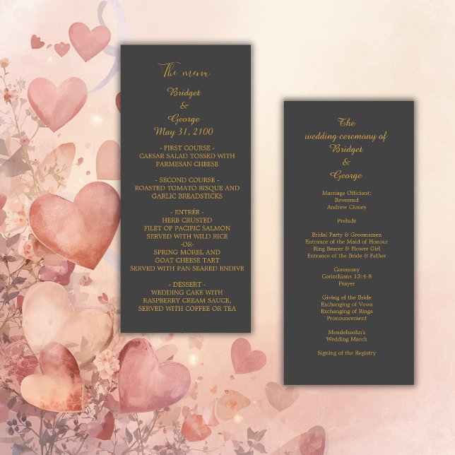 black onyx modern vintage deco wedding  program programme (Creator Uploaded)