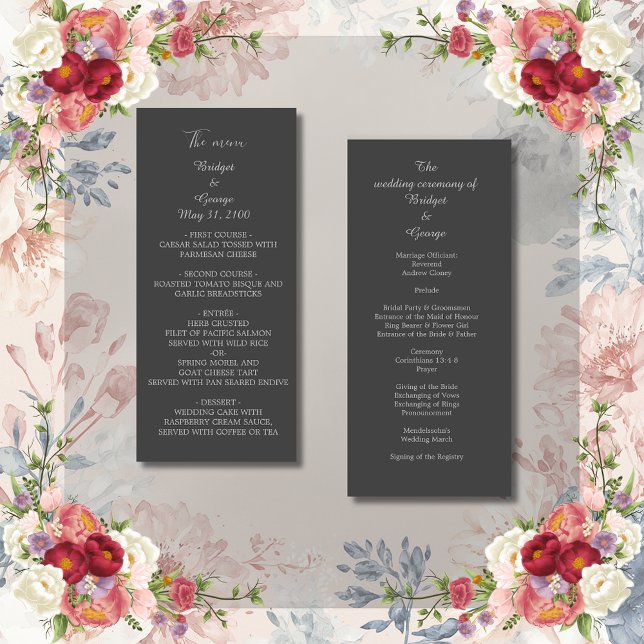 black onyx modern vintage deco wedding  programme (Creator Uploaded)