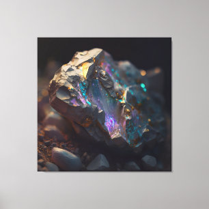Black Opal Ore Macro Canvas Print
