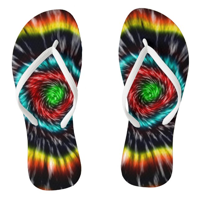 Black Opal Tie Dye, Flip Flops, Jandals (Footbed)