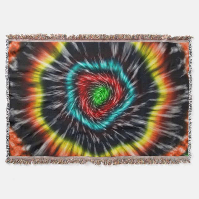 Black Opal Tie Dye,   Throw Blanket (Front)