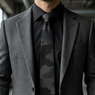 Black Ops Stealth Camouflage Pattern Tie
