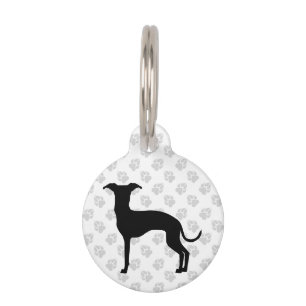 Black (Or Any Other Colour) Iggy Dog Shape And Paw Pet Tag