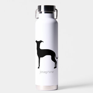 Black (Or Any Other Colour) Iggy Silhouette & Name Water Bottle