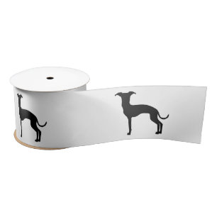 Black (Or Your Colour) Italian Greyhound Silhouett Satin Ribbon