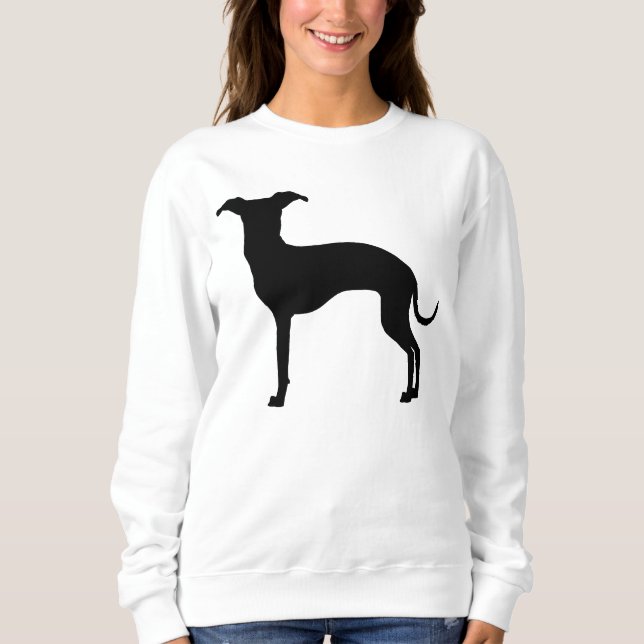 Black (Or Your Colour) Italian Greyhound Silhouett Sweatshirt (Front)