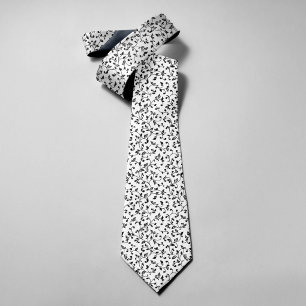 Black & Orange Abstract Floral Illustration Art Tie