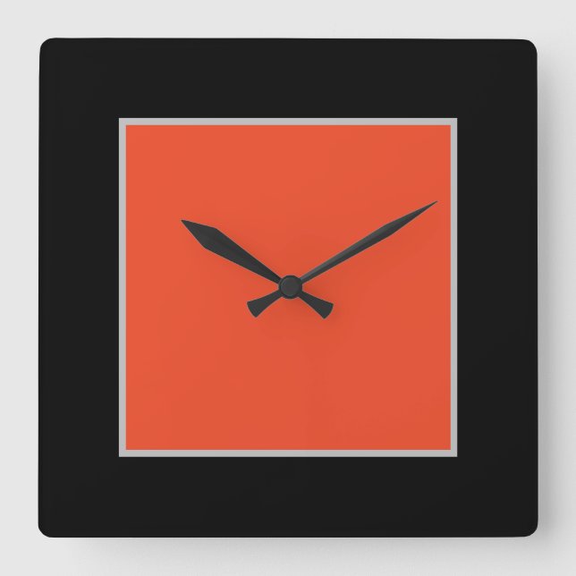 Black/Orange Acrylic Wall Clock (Front)