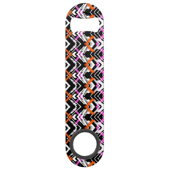 Black, Orange, And Pink Hand Drawn Arrow Pattern (Front)