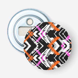 Black, Orange, And Pink Hand Drawn Arrow Pattern Bottle Opener