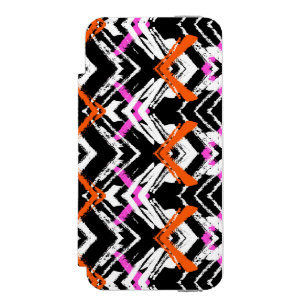 Black, Orange, And Pink Hand Drawn Arrow Pattern Incipio Watson™ iPhone 5 Wallet Case