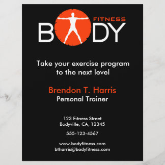 Black Orange and White Body Madness Fitness Flyers