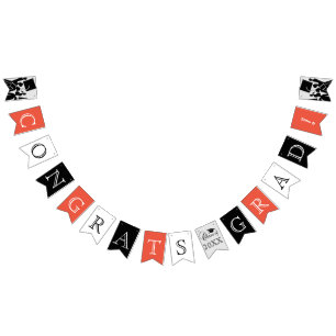 Black, Orange and White -Congrats Grad- DIY Colour Bunting